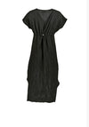 My Soul Crincle V Neck Midi Dress, Black