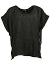 My Soul Crincle Side Zip Top, Black