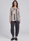 My Soul Tape Detail Printed Top, Beige