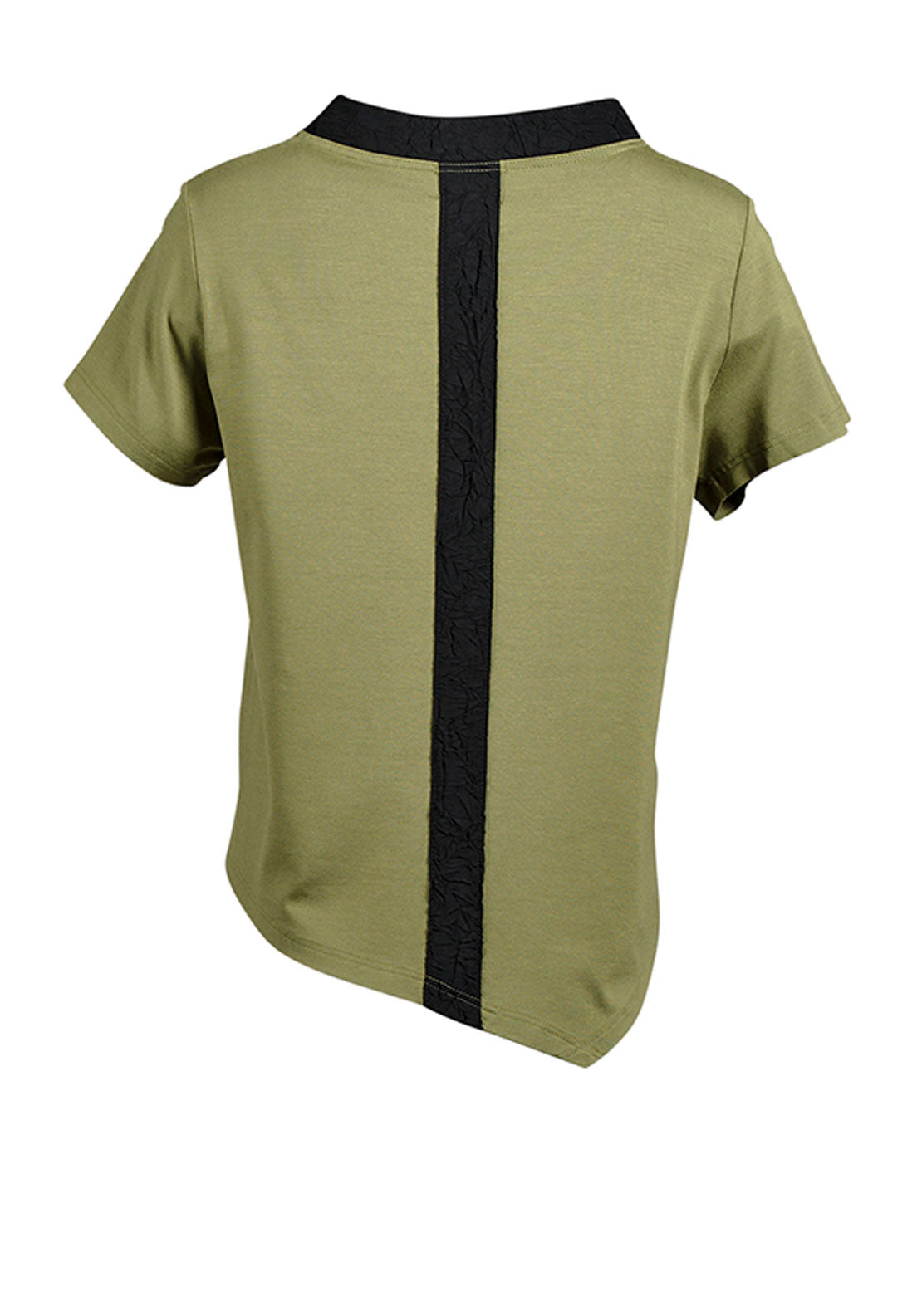 My Soul Jersey Contrast Panel Asymmetric Top, Green