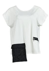 My Soul Contrast Pocket V Back Top, Off White
