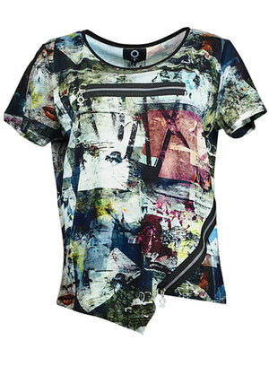 My Soul Graphic Print Zip Detail Top, Multi-Coloured
