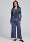 My Soul Pantone Pocket Detail V Neck Top, Blue