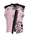 My Soul QR Code Asymmetric Zip Top, Pink