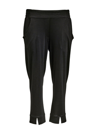 My Soul Jersey Split Cuff Cropped Trousers, Black