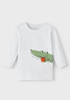 Name It Baby Boy Fasio Long Sleeve Top, Bright White