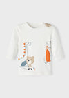 Name It Baby Boy Loris Long Sleeve Top, White Alyssum