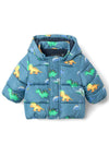 Name It Baby Boy May Dino Puffer Jacket, Bering Sea