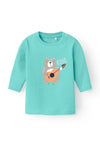 Name It Baby Boy Vacion Long Sleeve Top, Pool Blue