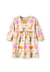 Name It Baby Girl Ninno Long Sleeve Dress, Oxford Tan