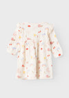 Name It Baby Girl Bellas Long Sleeve Print Dress, Jet Stream