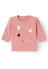 Name It Baby Girl Bloom Long Sleeve Tunic, Ash Rose