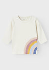 Name It Baby Girl Blossom Long Sleeve Top, Jet Stream