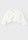 Name It Baby Girl Delli Long Sleeve Knit Bolero, Bright White