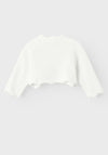 Name It Baby Girl Delli Long Sleeve Knit Bolero, Bright White