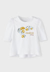 Name It Baby Girl Fonia Long Sleeve Tunic, Bright White