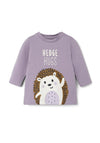 Name It Baby Girl Kamina Long Sleeve Top, Lavender Gray