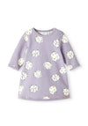 Name It Baby Girl Kianne Long Sleeve Dress, Lavender Gray