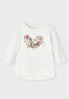Name It Baby Girl Nubia Long Sleeve Top, Jet Stream