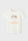 Name It Kid Girl Jasmine California Print Short Sleeve Tee, Jet Stream