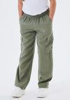 Name It Kid Girl Bella Twill Cargo Pant, Deep Lichen Green