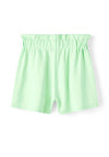 Name It Kid Girl Frilina Paperbag Shorts, Green Ash