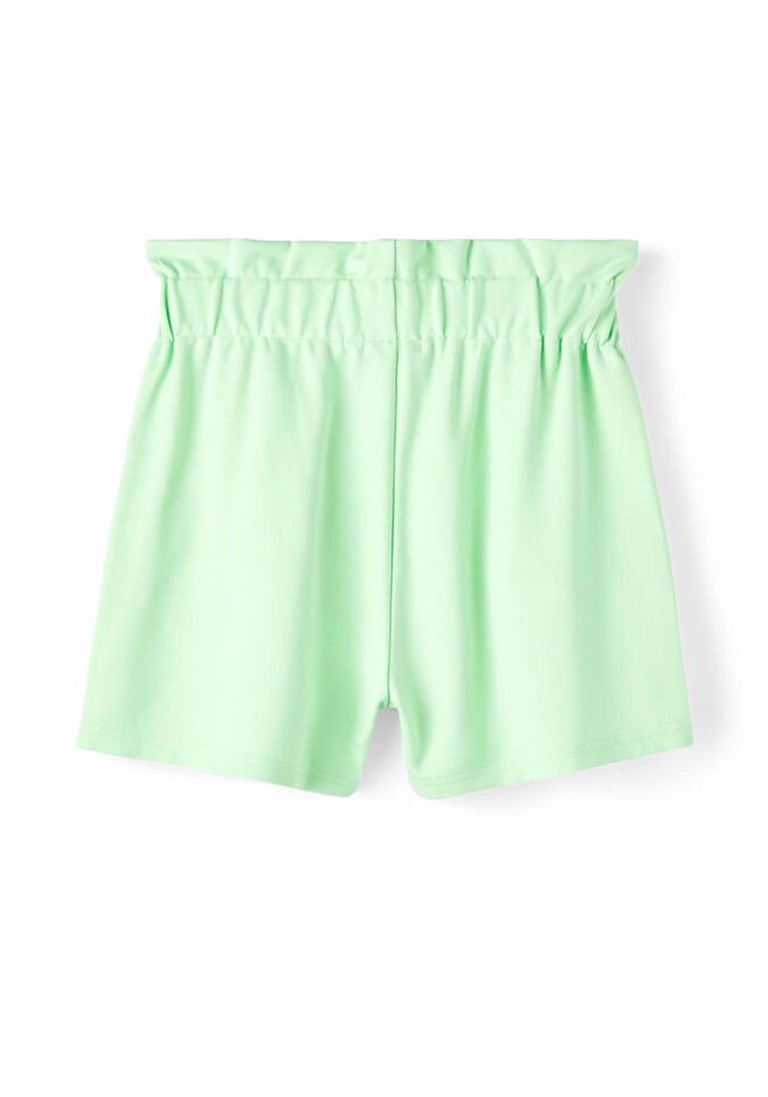 Name It Kid Girl Frilina Paperbag Shorts, Green Ash