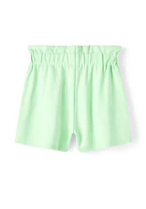 Name It Kid Girl Frilina Paperbag Shorts, Green Ash