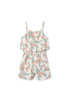 Name It Kid Girl Jia Sleeveless Tropical Print Jumpsuit, Jet Stream