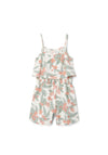 Name It Kid Girl Jia Sleeveless Tropical Print Jumpsuit, Jet Stream