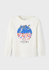 Name It Kid Girl Nafamilie Long Sleeve Top, Jet Stream