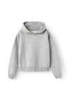 Name It Kid Girl Nappie Long Sleeve Crop Hoodie, Grey Melange