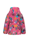Name It Kid Girl Print Padded Maxi Jacket, Pink Flambe