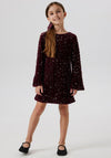 Name It Kid Girl Rusitta Sequins Long Sleeve Dress, Wine