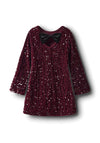 Name It Kid Girl Rusitta Sequins Long Sleeve Dress, Wine