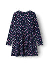 Name It Kid Girl Vinna Long Sleeve Floral Dress, Dark Sapphire