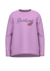 Name It Kid Girl Violet Long Sleeve Loose Top, Violet Tulle