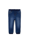Name It Mini Boy Ben Baggy Fleece Jeans, Medium Blue Denim