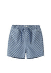 Name It Mini Boy Ben Check Denim Short, Blue
