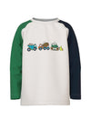 Name It Mini Boy Kuma Long Sleeve Print Top, White Alyssum