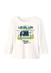 Name It Mini Boy Vagno Long Sleeve Top, White Alyssum
