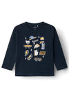 Name It Mini Boy Vagno Long Sleeve Top, Dark Sapphire