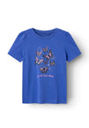 Name It Mini Girl Kate Butterfly Short Sleeve Tee, Dazzling Blue