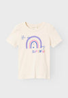 Name It Mini Girl Kate Rainbow Short Sleeve Tee, Whitecap Gray