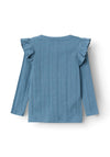 Name It Mini Girl Lanna Long Sleeve Top, Bluefin