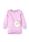 Name It Mini Girl Lelisa Long Sleeve Sweat Tunic, Violet Tulle