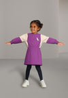 Name It Mini Girl Nila Long Sleeve Sweat Dress, Hyacinth Violet