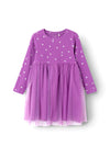 Name It Mini Girl Ofelia Long Sleeve Dress, Hyacinth Violet