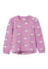 Name It Mini Girl Vianja Long Sleeve Unicorn Sweater, Violet Tulle