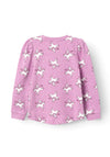Name It Mini Girl Vianja Long Sleeve Unicorn Sweater, Violet Tulle